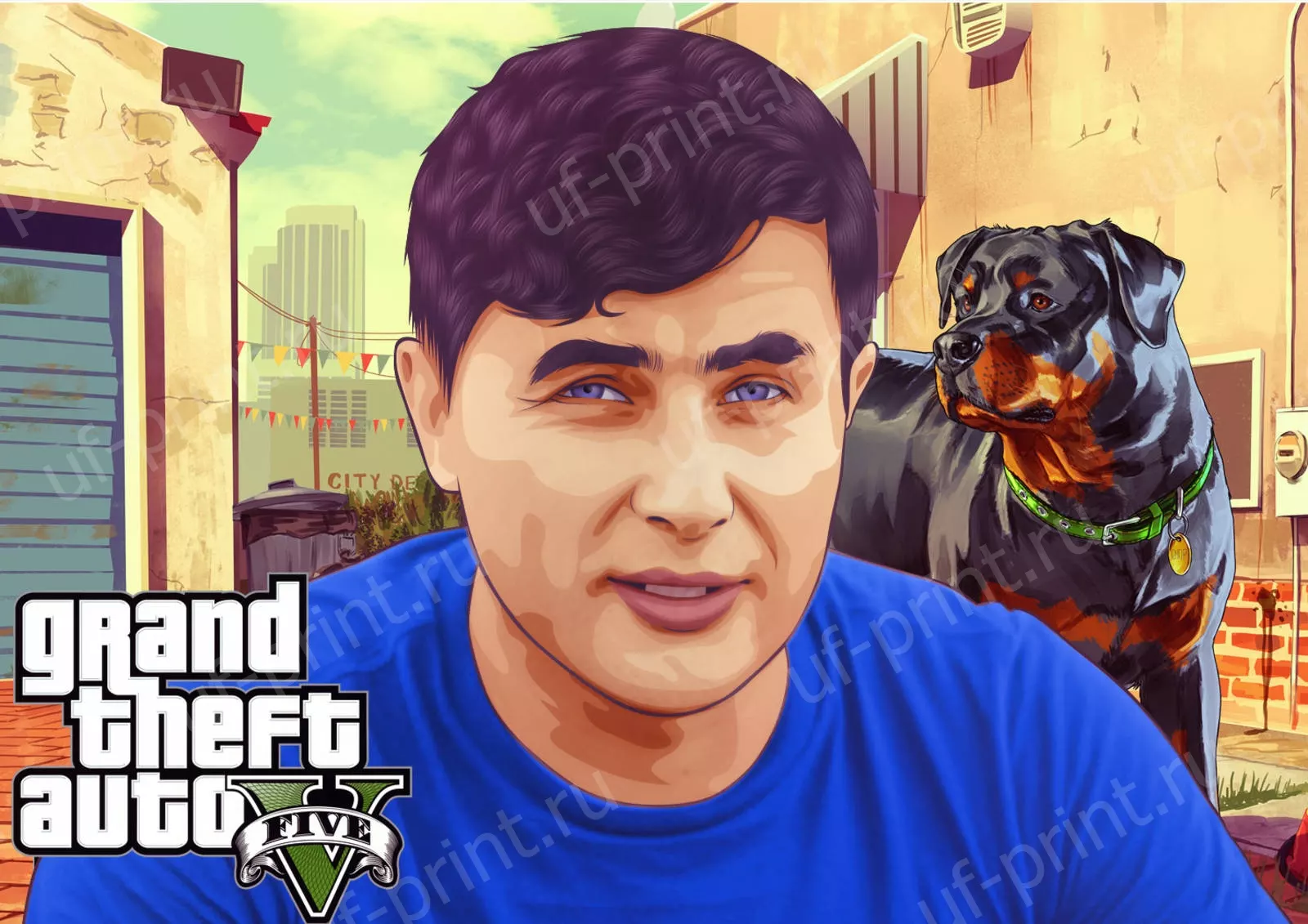 Любое изображение на холсте в стиле GTA
