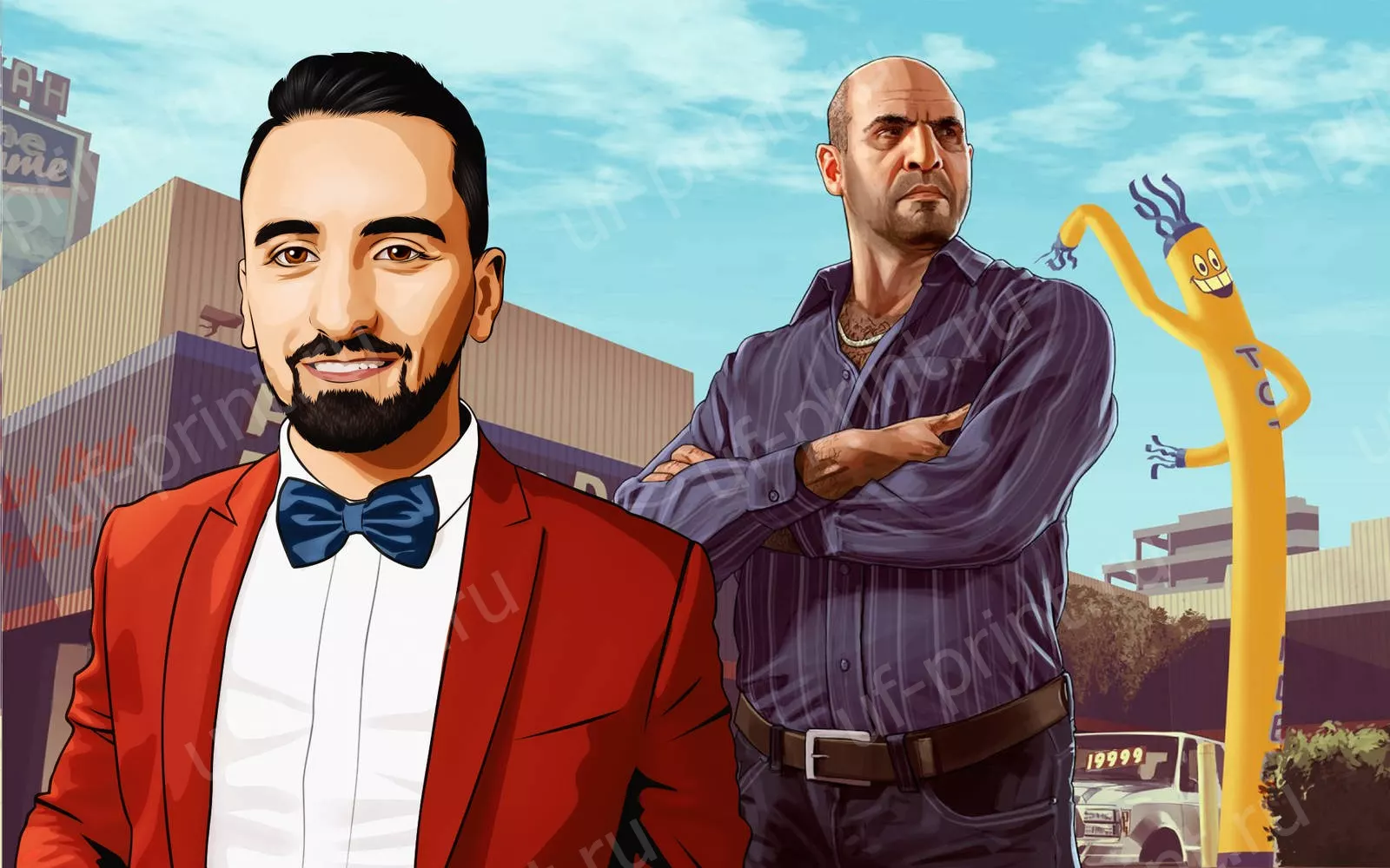 На заказ печать на холсте в стиле GTA
