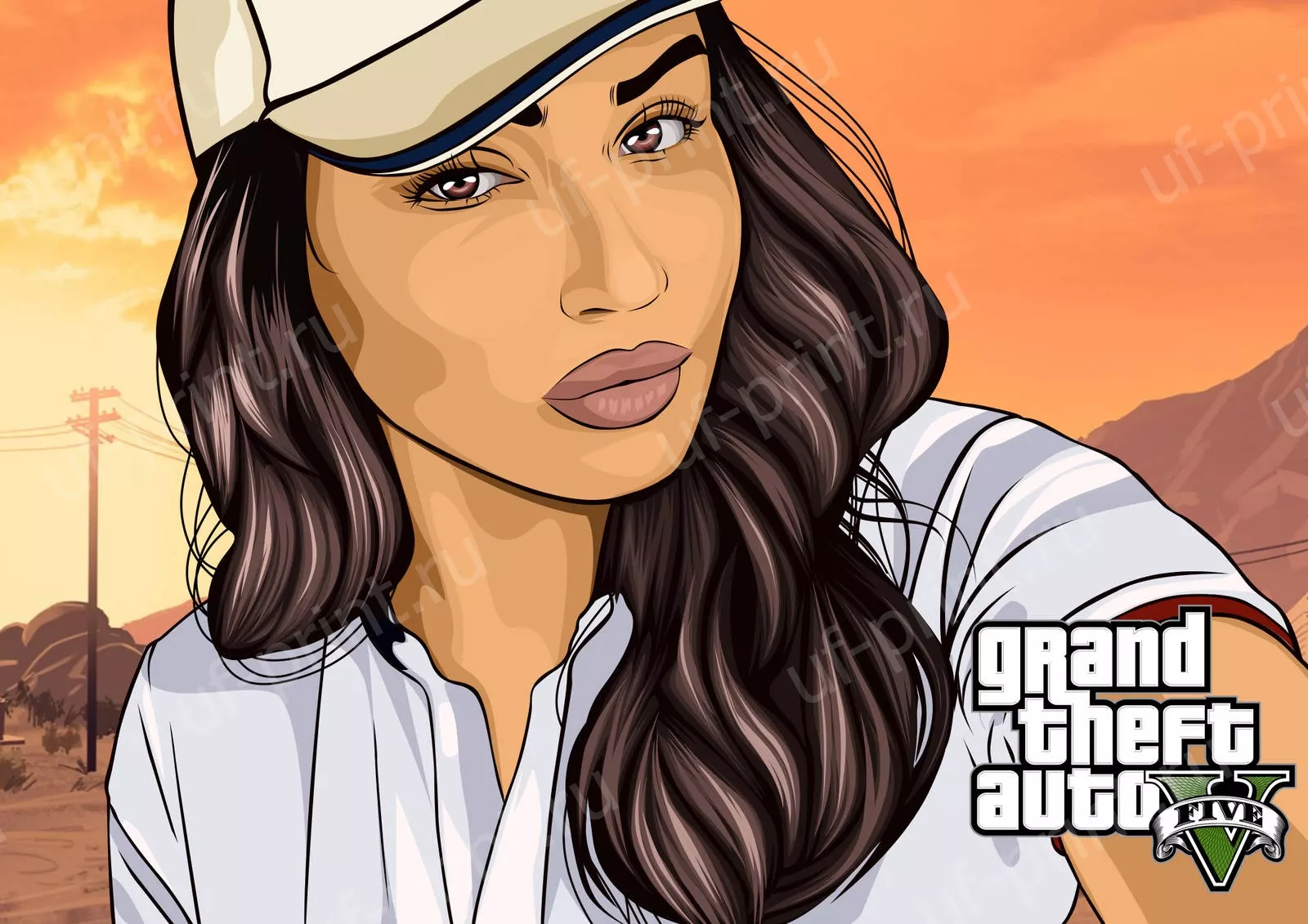Печать из Вктонтакте на холсте в стиле GTA