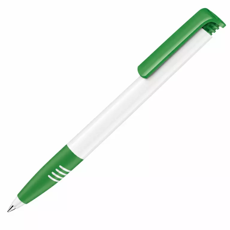 Ручка шариковая Senator Super-Hit Basic Polished Soft Grip, белый/зеленый